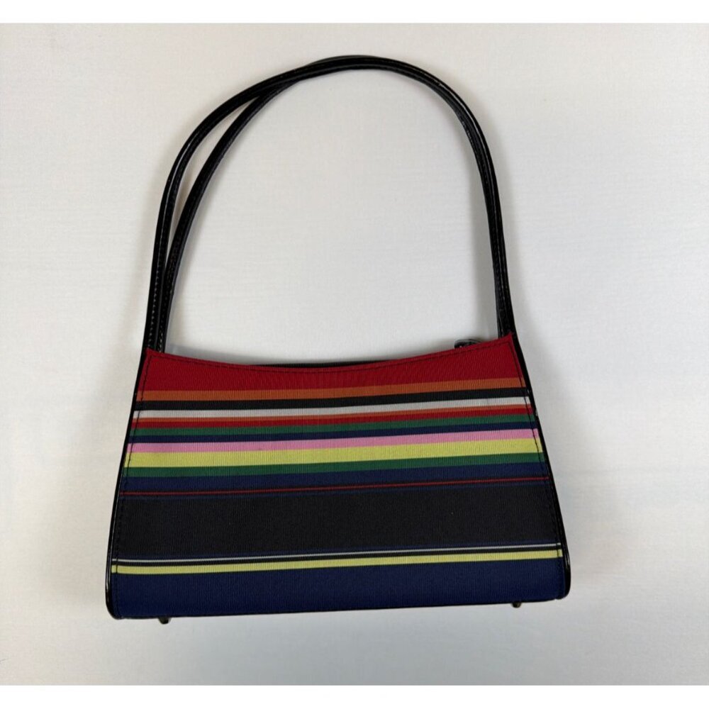 Kate Spade New York Canvas Stripe Small Shoulder Bag & Cosmetic Pouch Set Multi - Picture 1 of 9